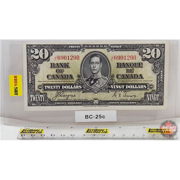 Bank of Canada $20 Bill 1937 : Coyne/Towers #JE6901290