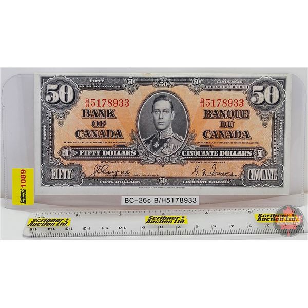 Bank of Canada $50 Bill 1937 : Coyne/Towers #BH5178933