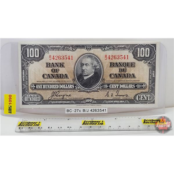 Bank of Canada $100 Bill 1937 : Coyne/Towers #BJ4263541