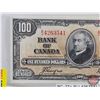 Image 2 : Bank of Canada $100 Bill 1937 : Coyne/Towers #BJ4263541