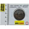 Image 1 : Bank of Upper Canada 1857 Half Penny