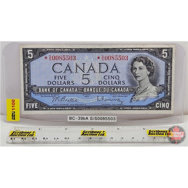 Canada $5 Bill 1954 *Replacement : Beattie/Rasminsky # *SS0085503
