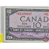 Image 2 : Canada $10 Bill 1954 *Replacement : Beattie/Rasminsky # *BD1129937