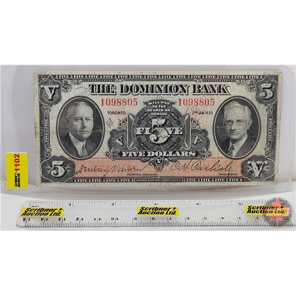 The Dominion Bank $5 Bill : 1935 Toronto #1098805