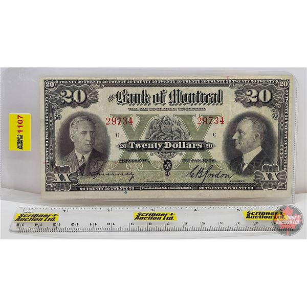 Bank of Montreal $20 Bill 1938 : #29734