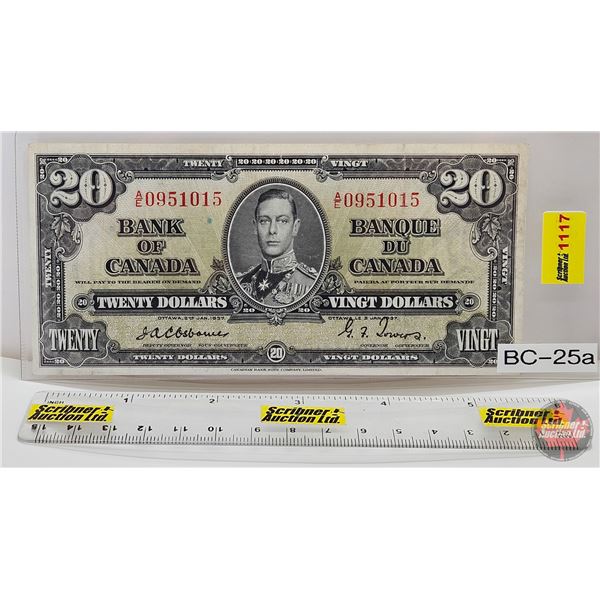 Bank of Canada $20 Bill 1937 : Osbourne/Towers #AE0951015