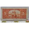 Image 6 : Bank of Canada $5 Bill 1935 : Osbourne/Towers #A343334