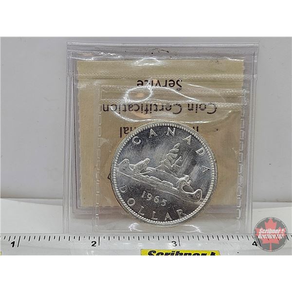 Canada One Dollar 1965 : Type V (ICCS Cert : MS-63)