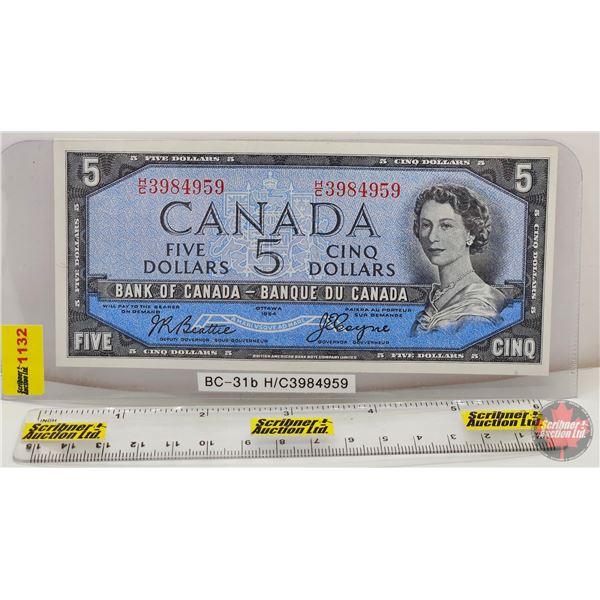 Canada $5 Bill 1954DF "Devil's Face" : Beattie/Coyne #HC3984959