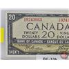 Image 3 : Canada $20 Bill 1954DF "Devil's Face" : Beattie/Coyne #CE9243963