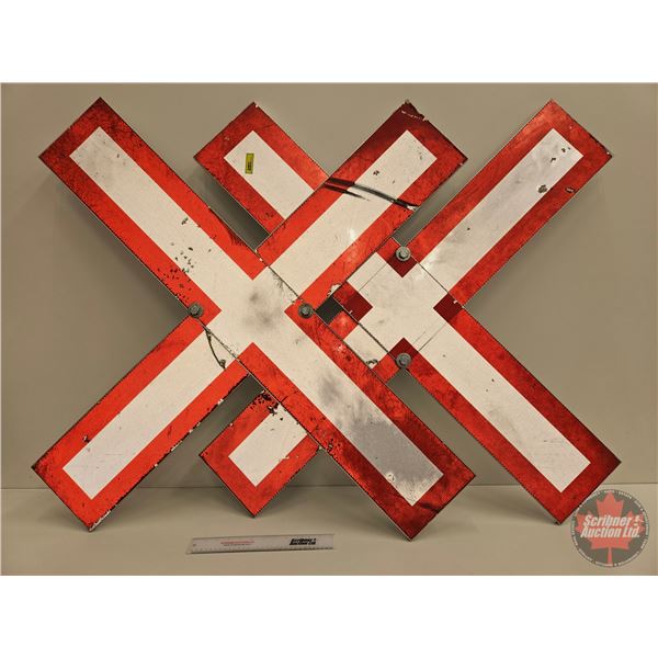 Reflective Aluminum Railroad Crossing Signs (2) (Measures : 48"H x 48"W)
