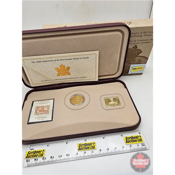 RCM Canada : The 150th Anniversary of the First Postage Stamp in Canada ( 92.5% Covered with 24-kara