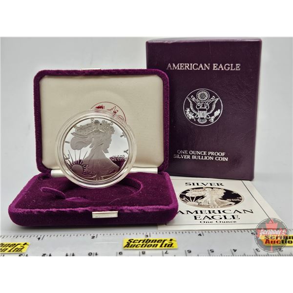 American Eagle : One Ounce Proof Fine Silver Bullion Coin : 1988 "S" (COA 99.99%) (GST Exempt)