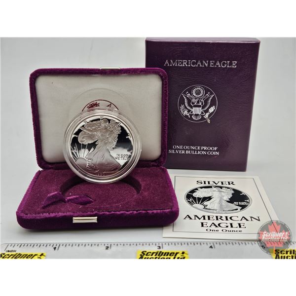 American Eagle : One Ounce Proof Fine Silver Bullion Coin : 1990 "S" (COA 99.99%) (GST Exempt)