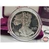 Image 2 : American Eagle : One Ounce Proof Fine Silver Bullion Coin : 1990 "S" (COA 99.99%) (GST Exempt)