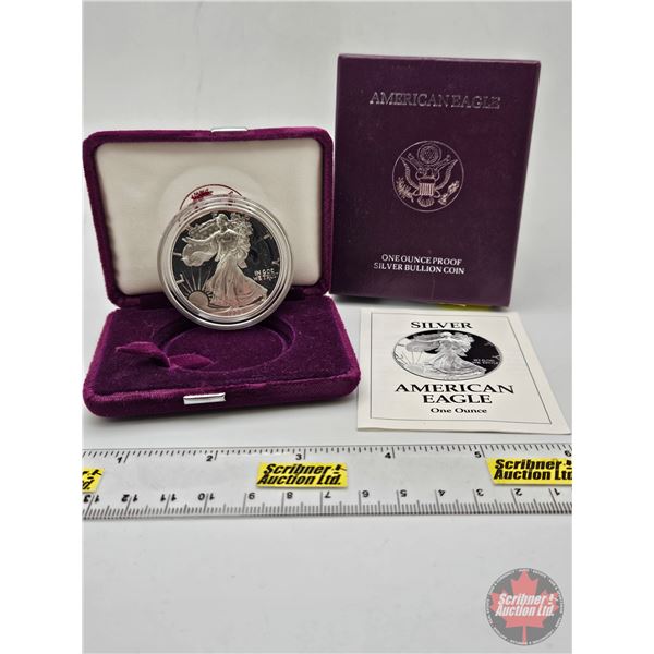 American Eagle : One Ounce Proof Fine Silver Bullion Coin : 1993 "P" (COA 99.99%) (GST Exempt)