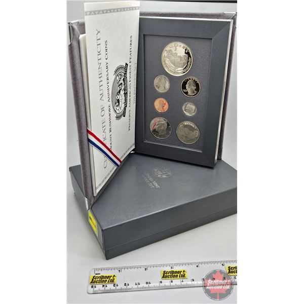 USA : Mount Rushmore Anniversary Coins 1991 Prestige Seven-Coin Set (COA)