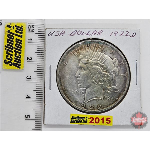 USA Peace Dollar : 1922D