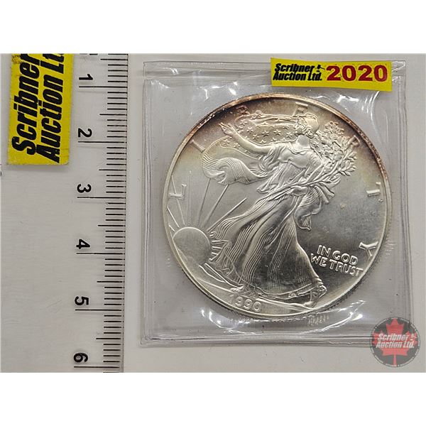 USA American Silver Eagle Bullion One-Dollar Coin : 1oz Fine Silver 1990
