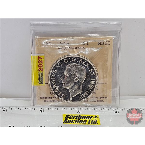 Canada One Dollar 1946 (ICCS Cert: MS62)