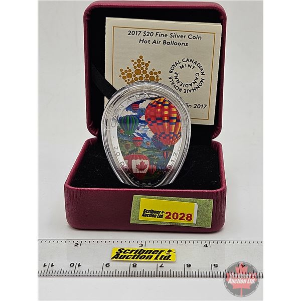 RCM Canada 2017 $20 Fine Silver Coin : Hot Air Balloons (COA 0644) (99.99%) (GST Exempt)
