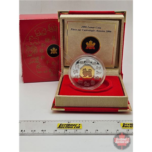 RCM Canada 2006 Lunar $15 Coin: Year of the Dog (COA #35411) (92.5%)