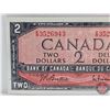 Image 2 : Canada $2 Bill 1954 : Beattie/Rasminsky #ER3526943 (BCS Cert: Almost UNC 58 Original)