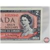 Image 3 : Canada $2 Bill 1954 : Beattie/Rasminsky #ER3526943 (BCS Cert: Almost UNC 58 Original)