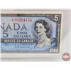 Image 3 : Canada $5 Bill 1954 *Replacement : Bouey/Rasminsky # *RX0314158 (BCS Cert: Extra Fine 40)