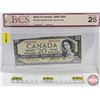 Image 1 : Canada $20 Bill 1954DF "Devil's Face" : Beattie/Coyne #DE0085499 (BCS Cert: Very Fine 25) ~ Miscut