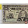 Image 2 : Dominion of Canada 1912 : The MOLSONS Bank $5 Bill : MacPherson #173355 (CCCS Cert: F-12 Fine : Lett