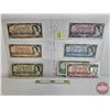 Image 1 : Canada Bills 1954 ~ Collector Combo (7) : ~ $1 Beattie/Rasminsky #DP4330747 ~ $2 Beattie/Rasminsky #