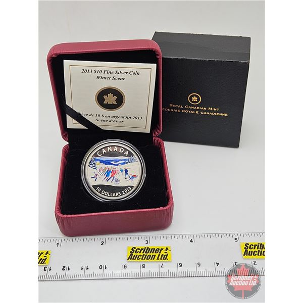 RCM Canada 2013 $10 Fine Silver Coin : Winter Scene (COA #1886) (99.99%) (GST Exempt)
