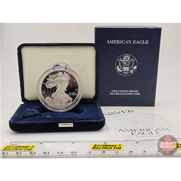 American Eagle : One Ounce Proof Fine Silver Bullion Coin : 2002 "W" (COA 99.99%) (GST Exempt)