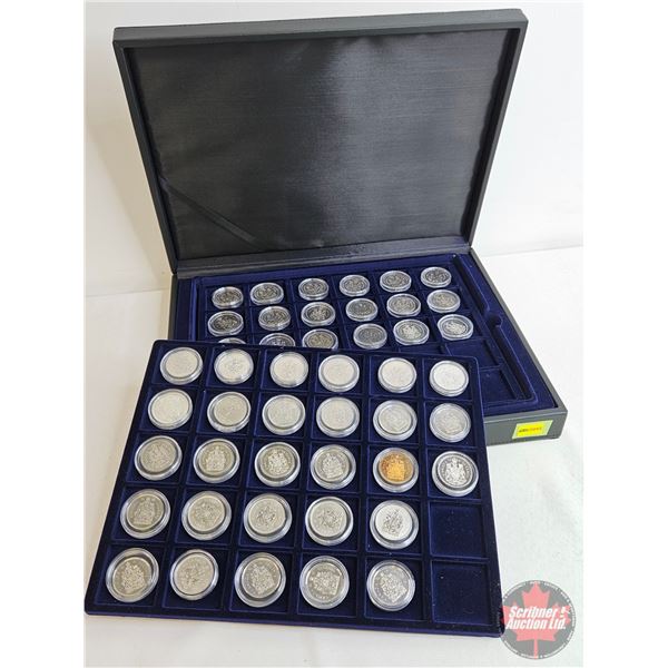 Canada Fifty Cent Collection (49 Coins Total : Intermittent from 1969 - 2018) in Collector Case with