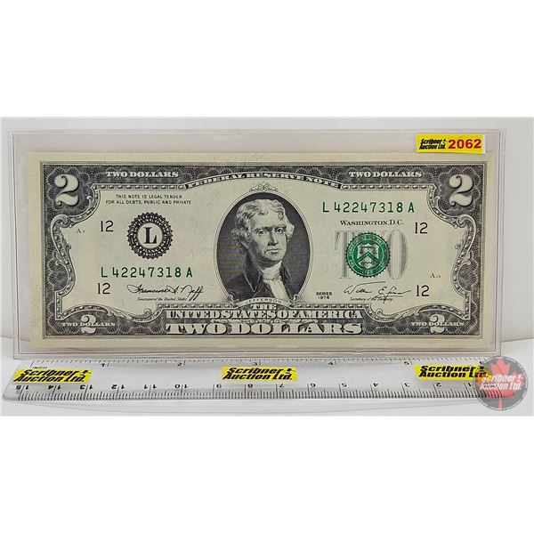 USA $2 Bill 1976 "Green Seal" : #L42247318A