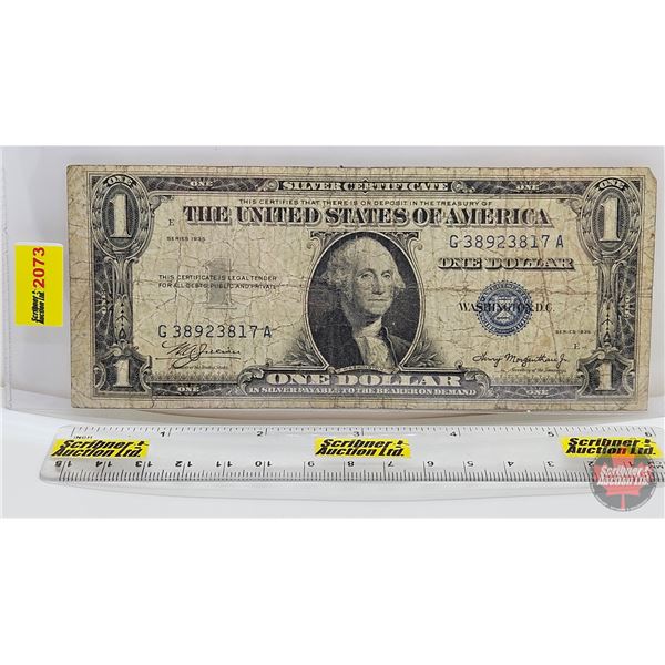 USA $1 Bill 1935 "Blue Seal" : #G38923817A