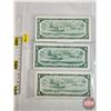 Image 5 : Canada $1 Bills 1954 (3): - Lawson/Bouey #CI9808361 - Beattie/Coyne #BL7767757 - Beattie/Rasminsky #
