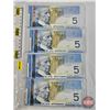 Image 1 : Canada $5 Bills 2006 (4): - Jenkins/Carney #APR1906907 - Jenkins/Carney #APS7311896 - Jenkins/Dodge 