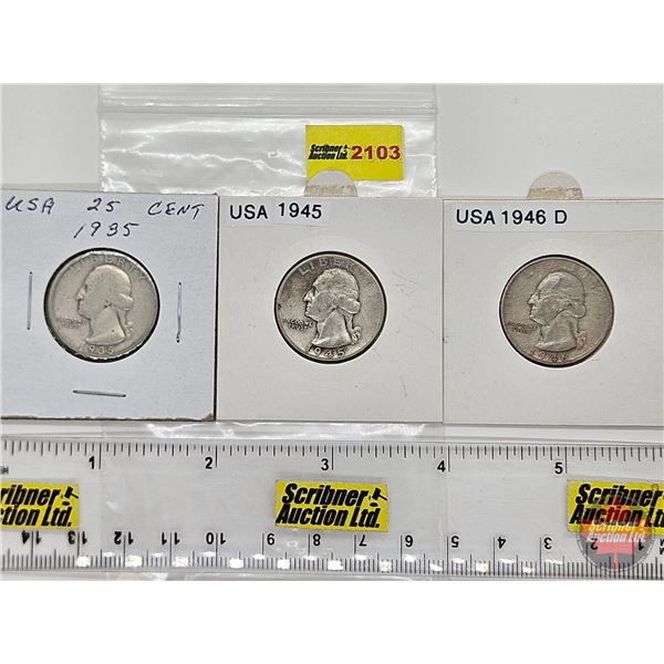 USA Twenty Five Cent (3): 1935; 1945; 1946D