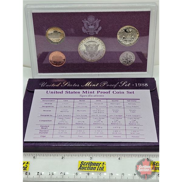 USA Mint Proof Coin Set 1988