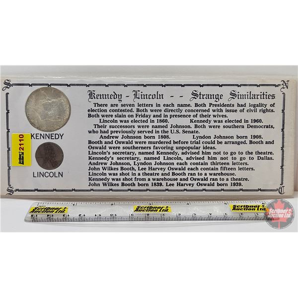 USA : Kennedy ~ Lincoln : Strange Similarities (One Cent / Half Dollar)