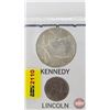 Image 2 : USA : Kennedy ~ Lincoln : Strange Similarities (One Cent / Half Dollar)