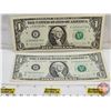 Image 1 : USA $1 Bills (2):  - 1977A : #B79481243G - 1988A : #E05984673H