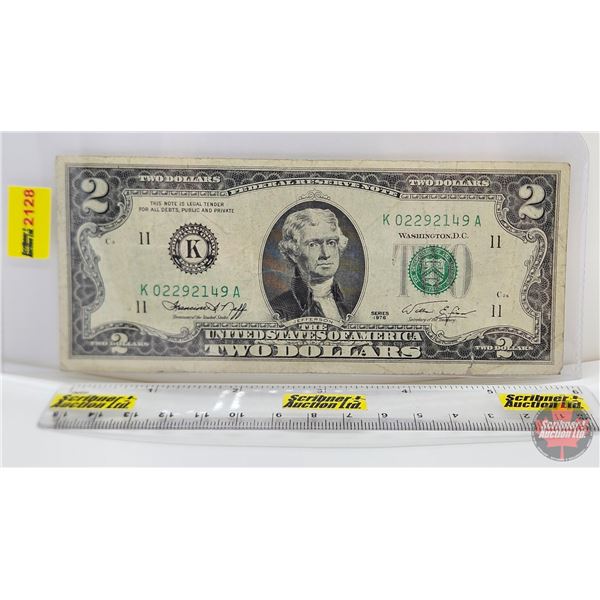 USA $2 Bill 1976 : #K02292149A