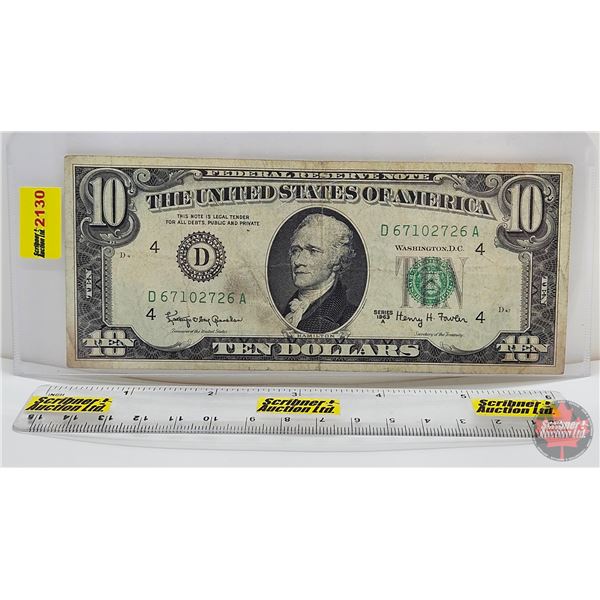USA $10 Bill 1963A : #D67102726A