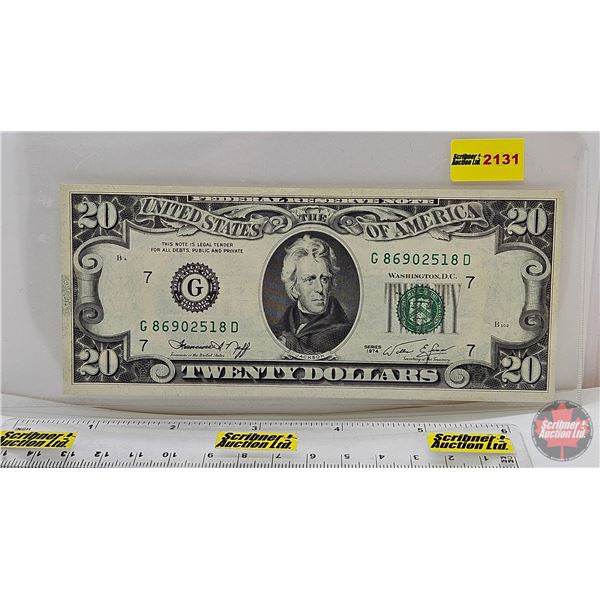 USA $20 Bill 1974 : #G86902518D