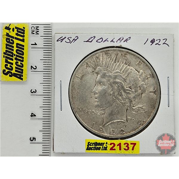 USA Peace Dollar 1922