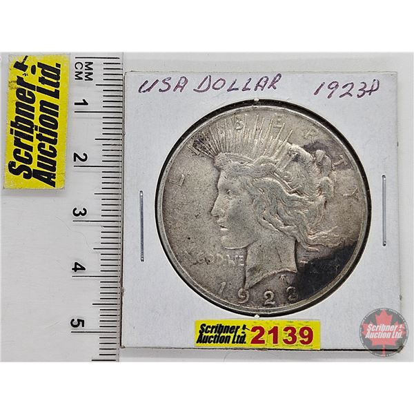 USA Peace Dollar 1923D