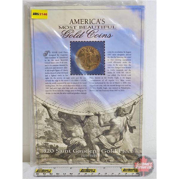 America Historic Society : America's Most Beautiful Gold Coins (COPY) (Information Card)